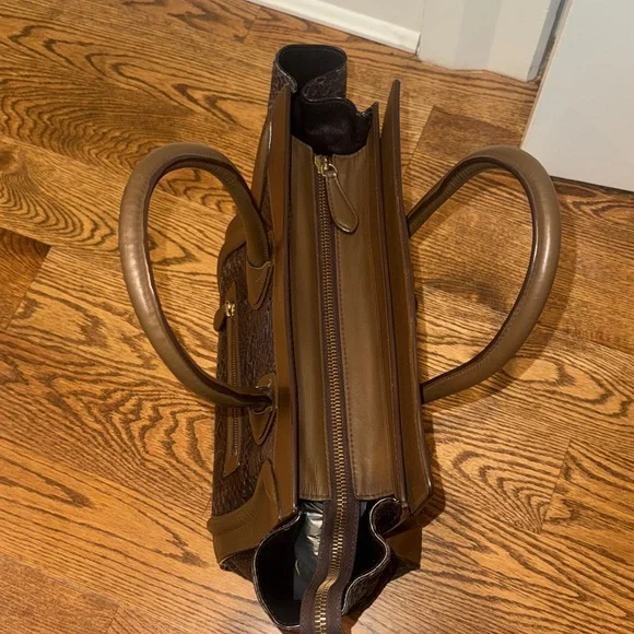 Celine Dark Brown Python Tote - Picture 3 of 4